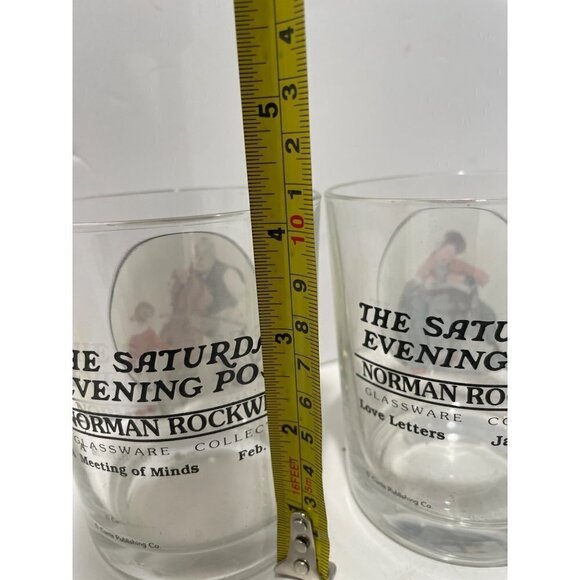 Vintage THE SATURDAY EVENING POST NORMAL ROCKWELL  4 GLASS SET COLLECTION - Picture 7 of 8